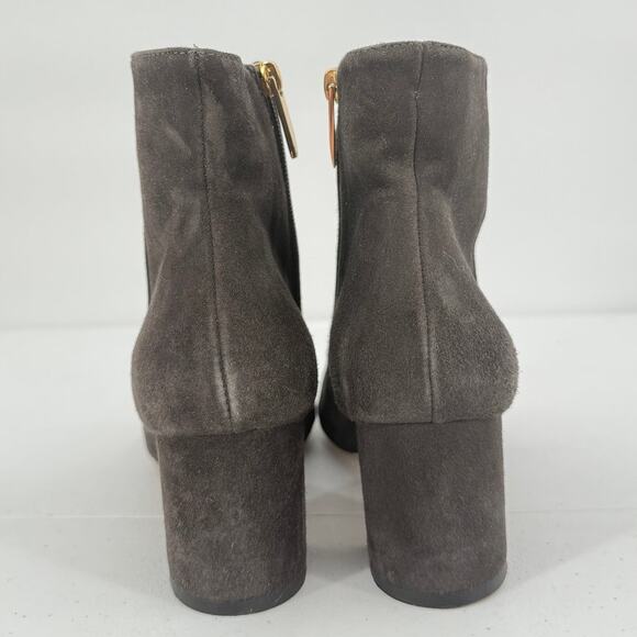 L'Agence Jeannie II Pointed Toe Suede Boots Bootie Block Heel Brown/Gray SIZE 40 - Picture 6 of 8